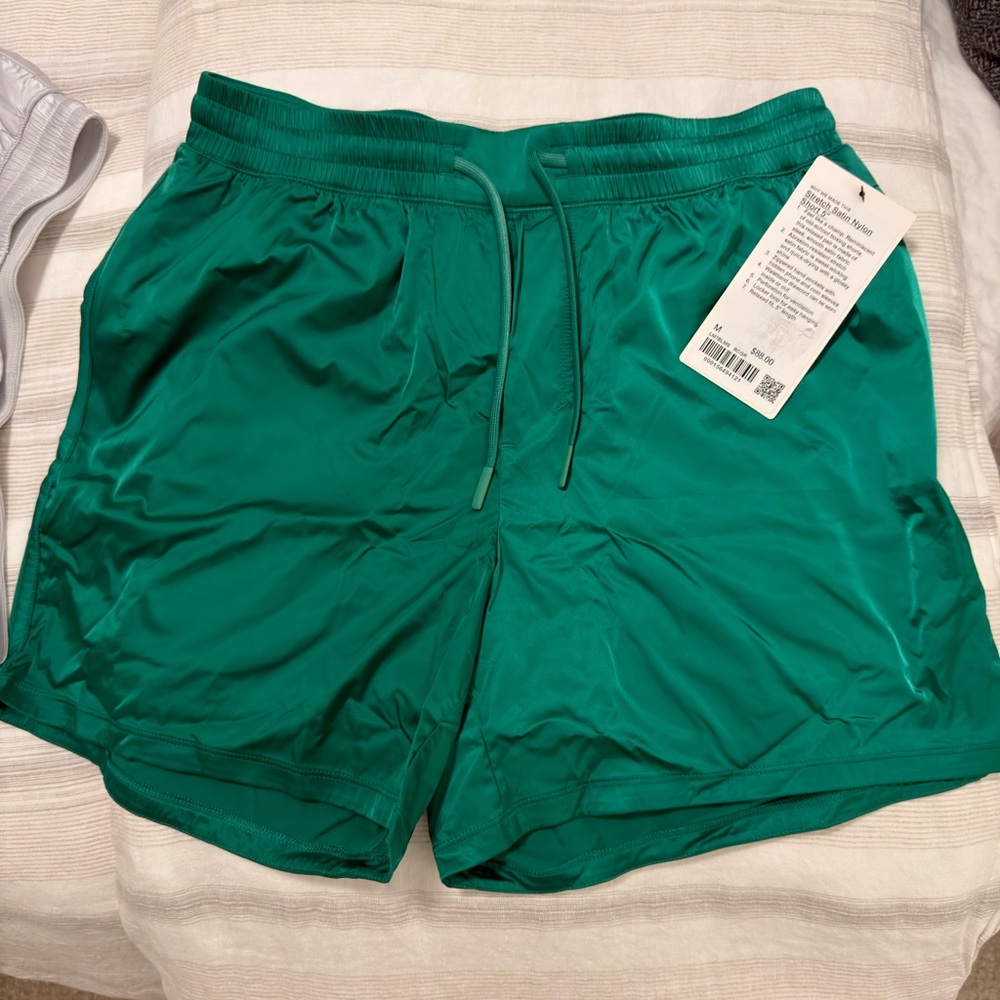 Mens Lulu Lemon Satin Athletic Shorts